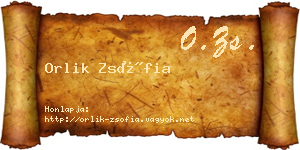 Orlik Zsófia névjegykártya
